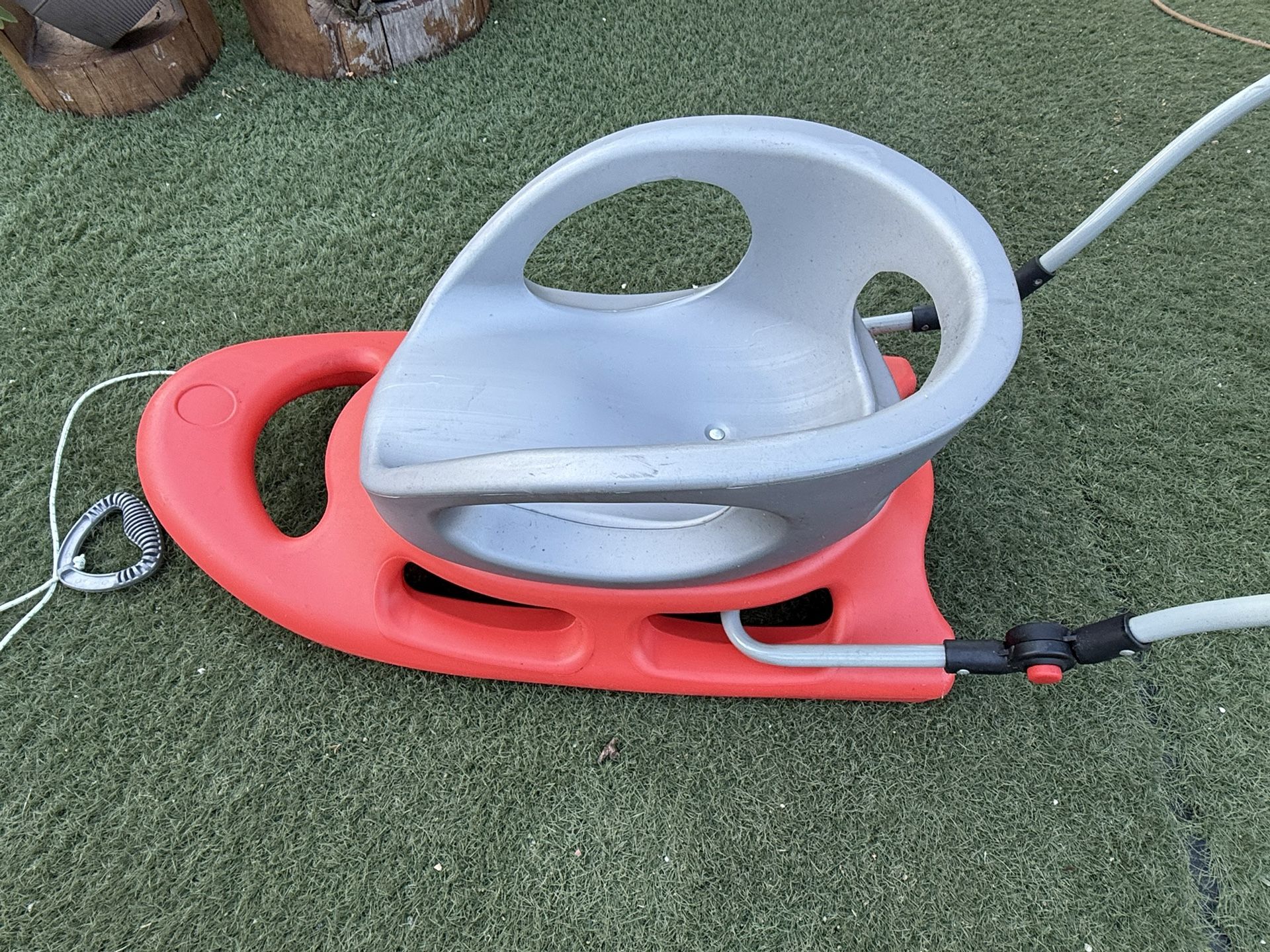 Flexible Flyer Portable Snow Stroller Baby Sled. Toddler Boggan Infant Sleigh, red, 