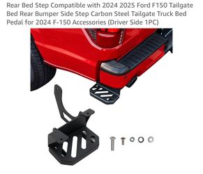 Rear Bed Step Compatible with 2024 2025 Ford F150 Tailgate Bedstep
