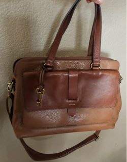 Fossil Brown Leather Satchel Handbag