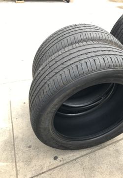 I have two tires in great condition Size number 255/50 R19These tires are in perfect condition no patches