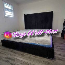 NEW QUEEN BED WITH MATTRESS