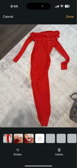 Red Long Sleeve Maxi Dress