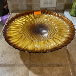 Sunflower Glass Cake Stand