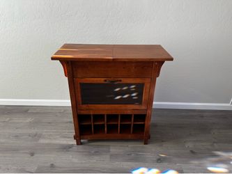 Mission style solid wood wine cabinet