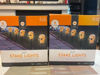 Skull Stake Lights Halloween Decor – 2 Boxes 🎃💀💀