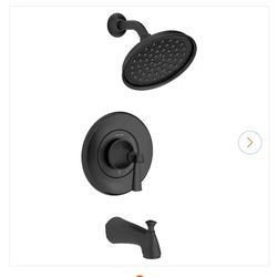 Rumson Single-Handle 1-Spray Tub and Shower Faucet with 1.8 GPM in Matte Black (Valve Included)