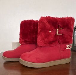 Red Faux Ankle Boots From G By Guess. Size 7.