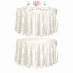 8 Ivory Silk Table Cloths - 120” Round