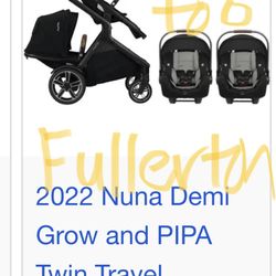 Nuna Demi Grow Double Stroller And Nuna Pipa Car Seat Car