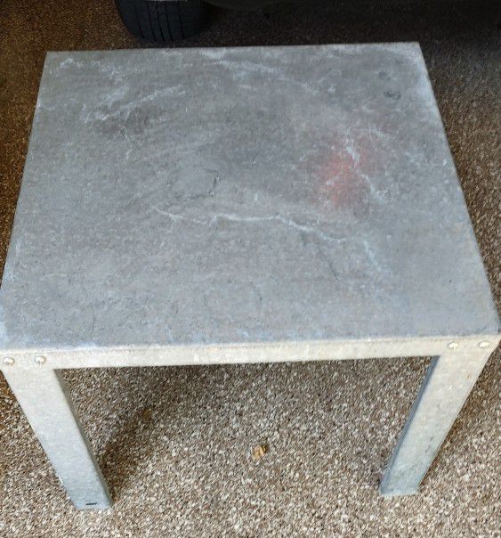 Vintage Galvanized Metal Side Table