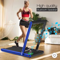 Costway 2-in-1 Folding Treadmill 2.25HP – Blue