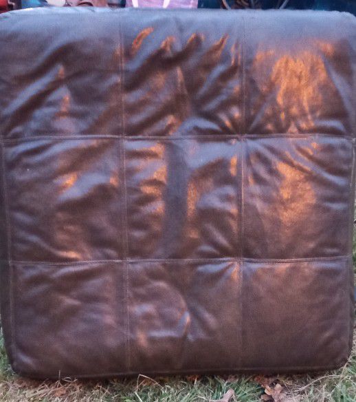 Ottoman Four Foot Square Genuine Leather