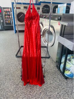 Red sequins long gown