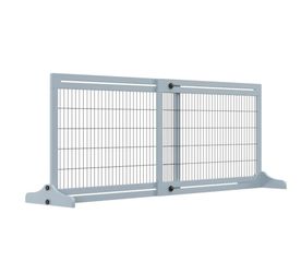 Extra Wide Freestanding Pet Gate w Adjustable Length Dog, Cat, Barrier~71" W x 27.25" H