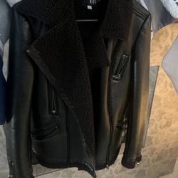 Women’s Leather Sherpa Lined Jacket 