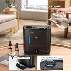 JRD Humidifiers for Bedroom, Ultrasonic Humidifier 4L for Large Room, Wht & Blk