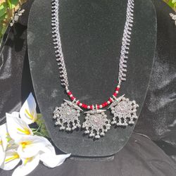 Ghungaroo Pendant Oxidized German Silver Necklace 