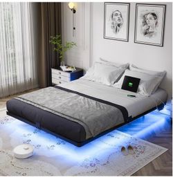 Queen size floating bed frame