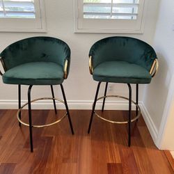 Green Counter Height Barstools- Like New 