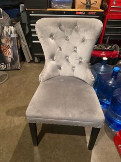 Grey vanity chair