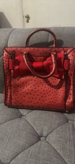 Coquette Vintage Casual Red Bow Purse