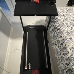 Foldable Walking Pad with Incline, 3 in 1 Under Desk Treadmill with Handle Bar Removable Desk Workstation & Device Holder & Mat To Protect Floor