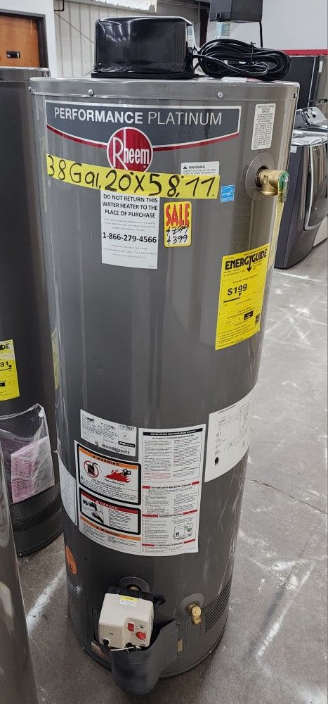 New Water Heater Nat Gas Rheem 38 Gallons with Warranty