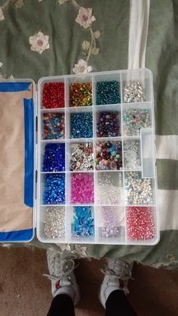 Glass beads and clasps and charms