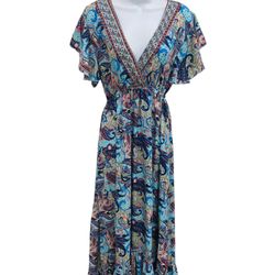 Women Ladies Boho Floral Maxi Dress Cocktail Party Evening Summer Beach Sundress one size 