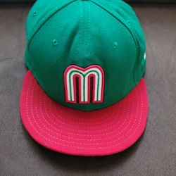 New Era 59Fifty Mens Cap Mexico World Baseball Classic Green Red Fitted Hat 5950  7-1/2 59.6cm