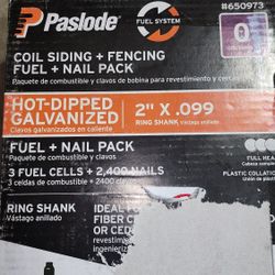 2 in. x 0.099 in. 14 Gauge 0-Degree Straight Hot-Dipped Ring Shank Coil Siding Nails + Fuel