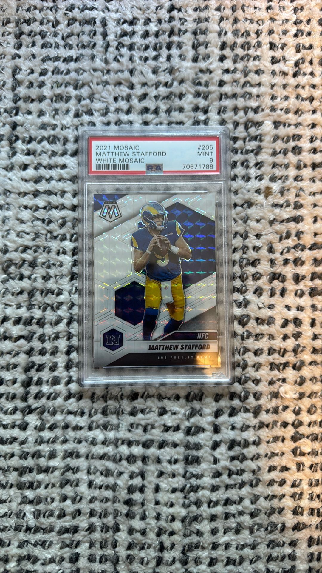 Matthew Stafford PSA 9 White Mosaic