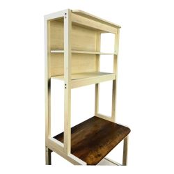 23.62 White and Rustic Brown color 5-Tier Bakers Rack for Kitchen with Storage, Coffee Bar, Kitchen Shelves, Microwave Stand