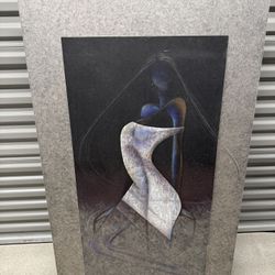 Art Item: Mixed Media on Metal by Valentine. Description: Female figure with long hair. Inventory #: 4560. Dealer #: 331. Price: $1200.00.
