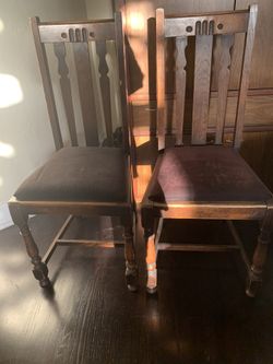 4 antique english pub chairs