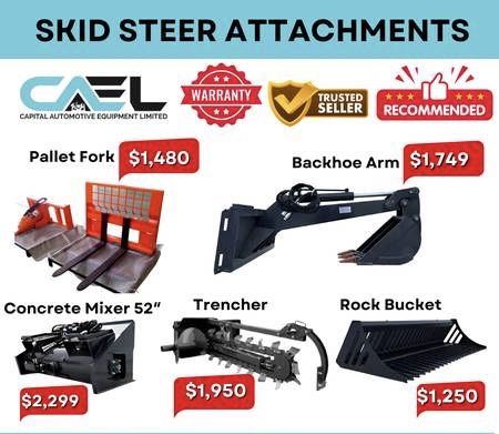 BRAND NEW SKID STEER ATTACHMENTS- TAX FREE- SHIPPING ACROSS USA