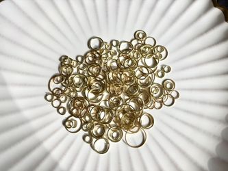 $6 for (172) Gold Circle Round Hoops for Jewelry Making, Craft Supplies-Various Sizes