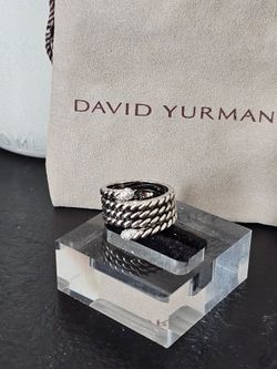 14k White Gold Plated Ring With Stones Size 7