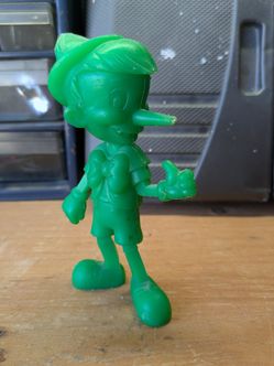 Vintage 1971 Louis Marx Walt Disney Pinocchio Green Hard Plastic Toy