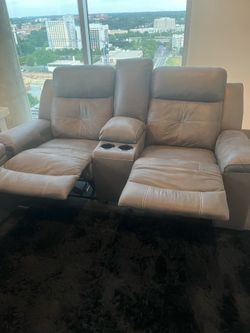 Ashley Furniture Double Reclining Loveseat w/ Console - Excellent Condition