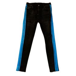 Amiri Dark Denim With Blue Stripes