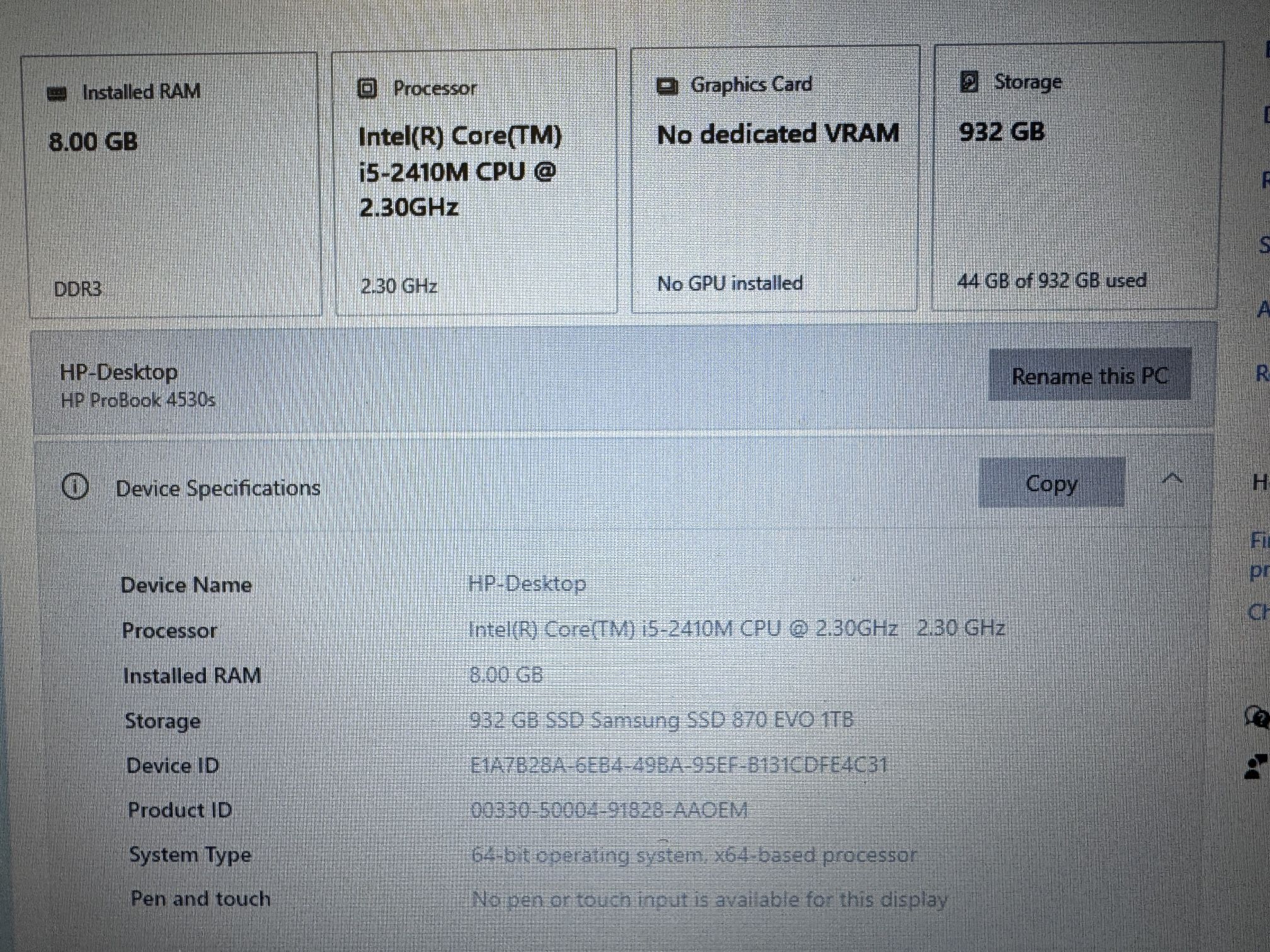 HP ProBook 15.4”