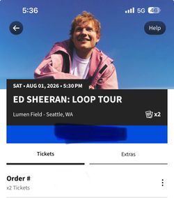 Es Sheeran ticket concert Seattle