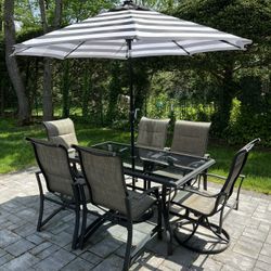 Outdoor Patio Furniture and Umbrella