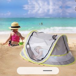 Portable Baby Beach Tent Pop Up Bed Lightweight Travel Crib Bed Outdoor Backpacking Tent - UPF 50+ Anti-UV - Sun Shelter for Infant SUMMER BEACH PARK 
