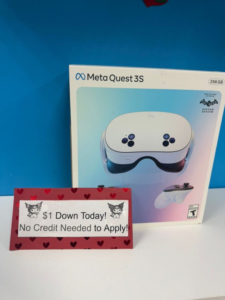 Meta Quest 3S VR Virtual Reality Headset New - Pay $1 To Take It Home Today and pay the rest later.
