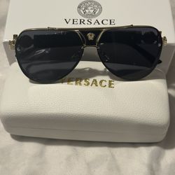 Versace black shielded sunglasses