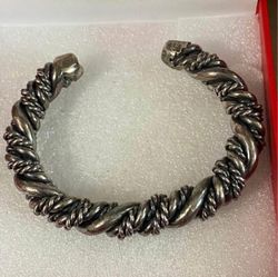 Pulsera caña hombre stainlend trenzada joyería antigua