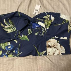 Floral Strapless Corset Tube Top  
