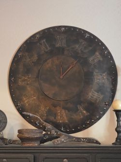 Large metal clock